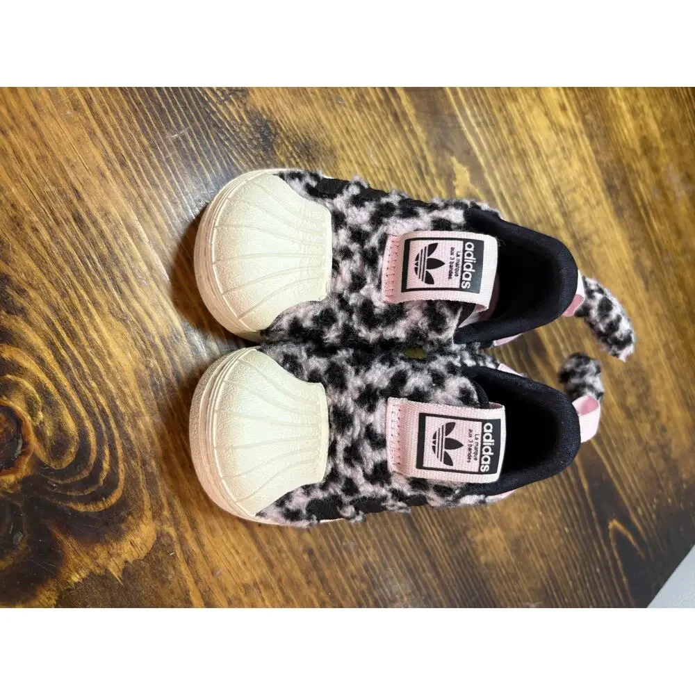 Adidas Pink And Black‎ Animal Print Sneakers Size 5K
